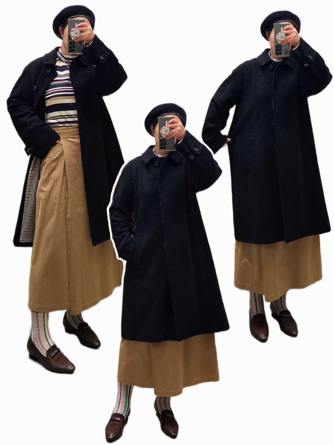 Aquascutum 네이비  앙고라 울 발마칸 코트 상품이미지5