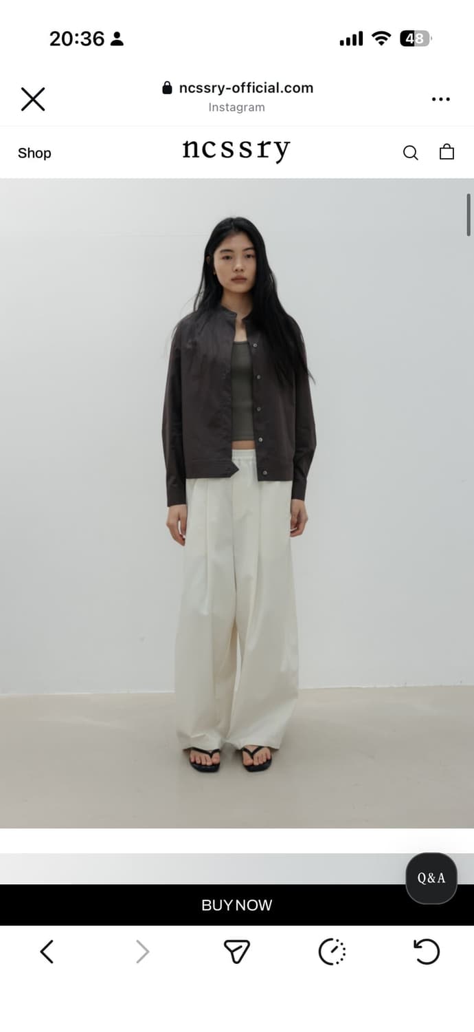 네세서리 Wide Pleated Banding Pants (Cream) 상품이미지3