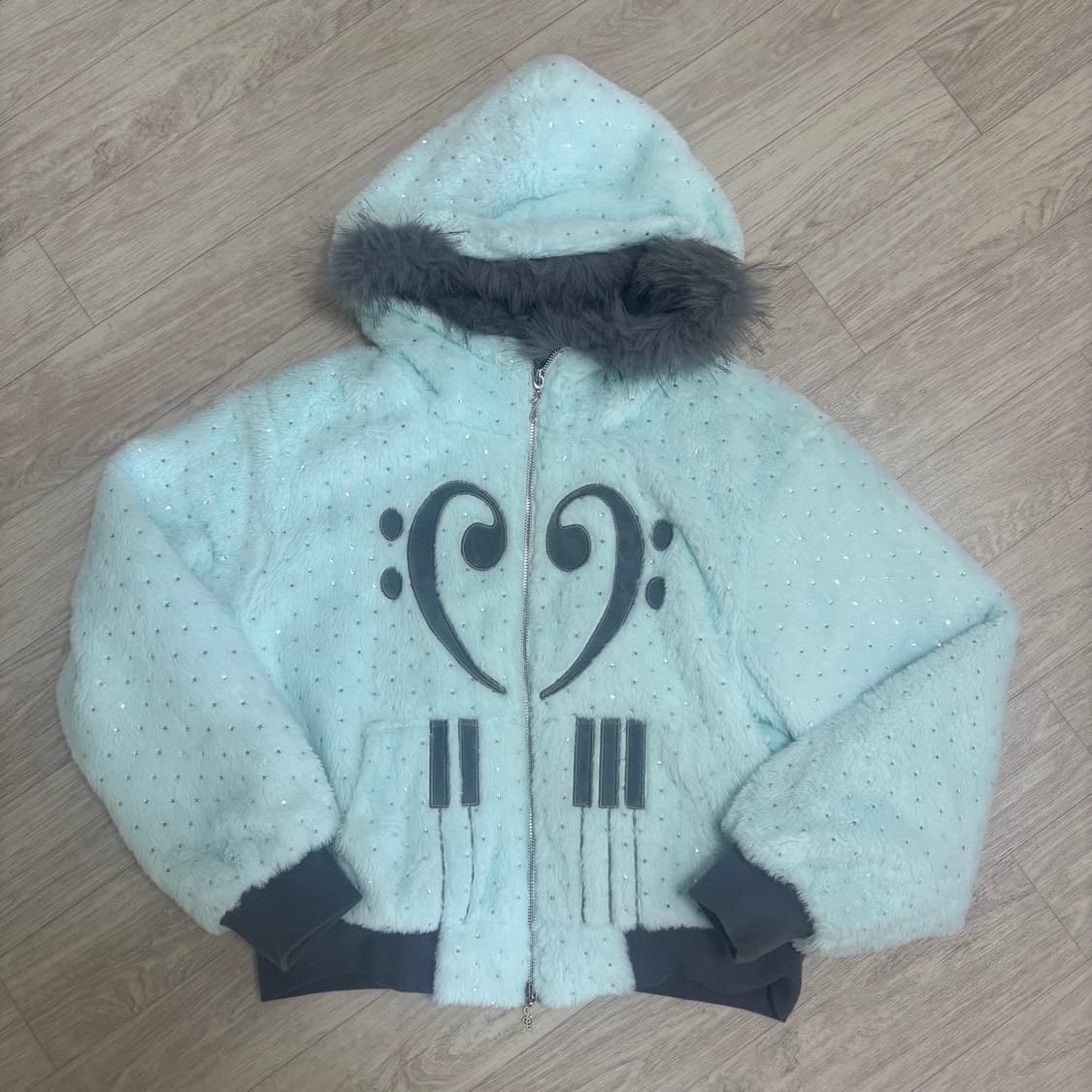 HastagDDD 실버 피아노 노트 후디자켓 상품이미지1