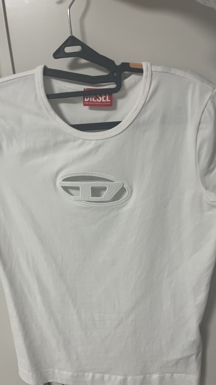 디젤 T-안지 피카부 로고 티셔츠 화이트 상품이미지3