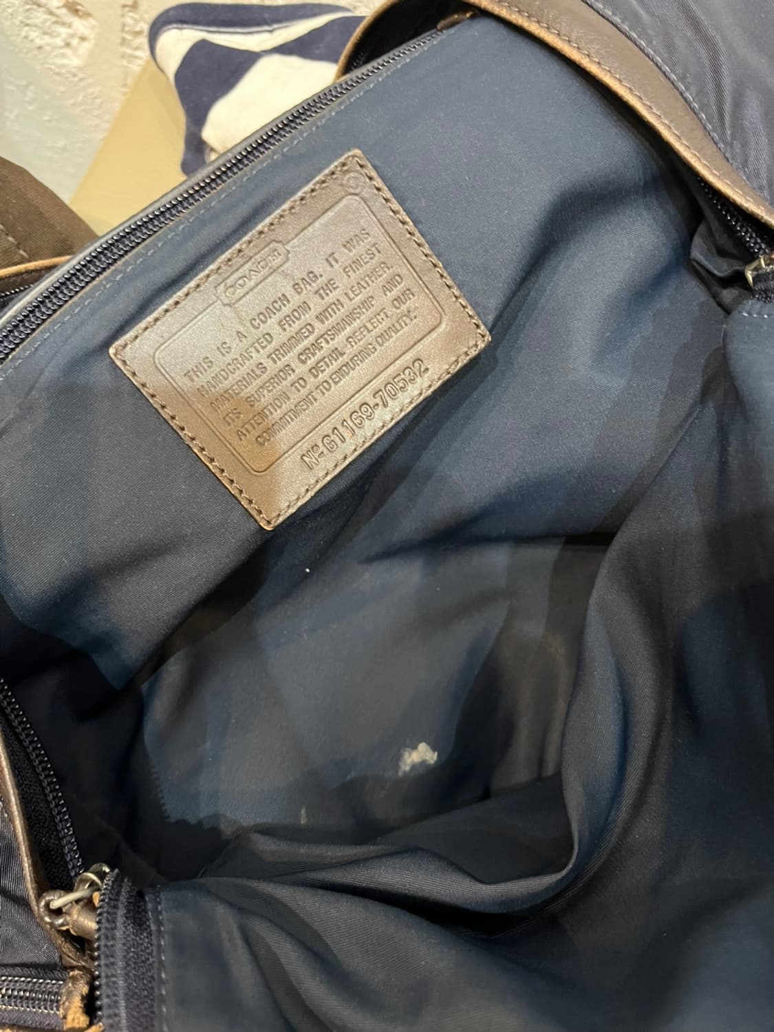 COACH 코치 레더 트리밍 백팩 네이비 상품이미지10