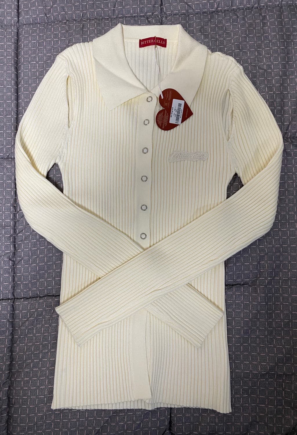 비터셀즈 슬릿 골지 니트 아이보리 새상품 상품이미지2