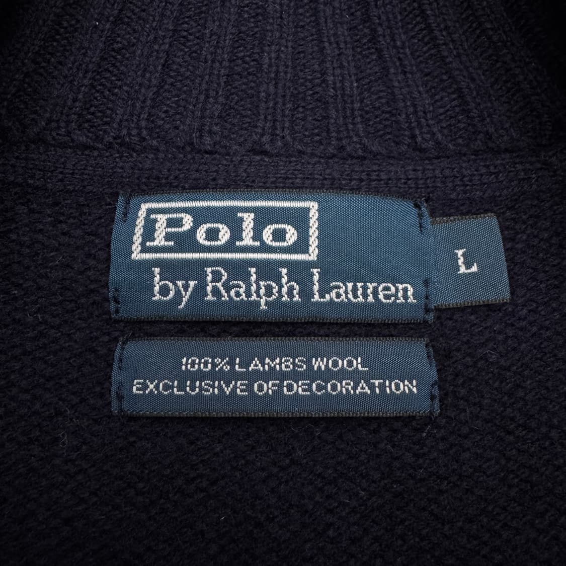 폴로 램스울 크라운로고 투웨이 니트집업 상품이미지6