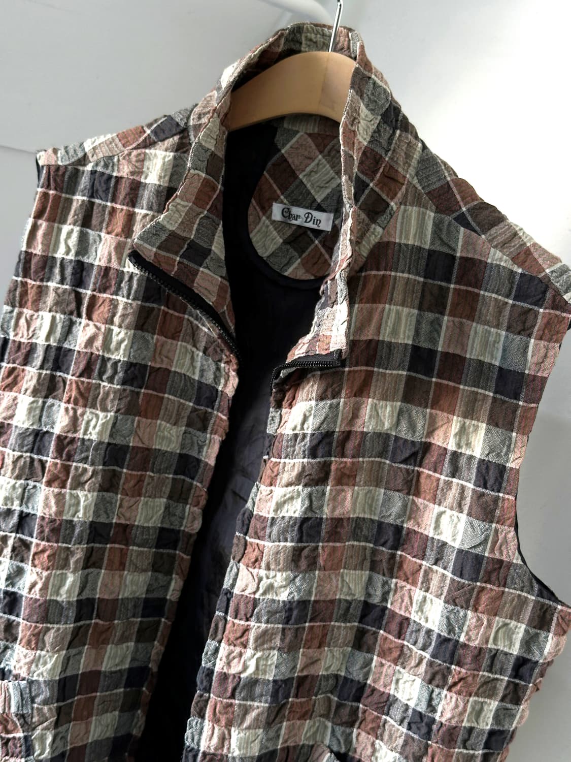 Poly cotton volrume fabric zip gilet 상품이미지1