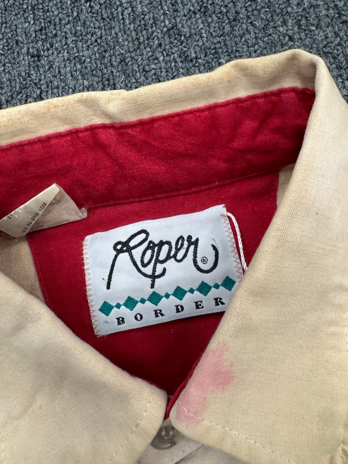 M)Roper Border 빈티지 프린팅 투톤 셔츠 상품이미지4