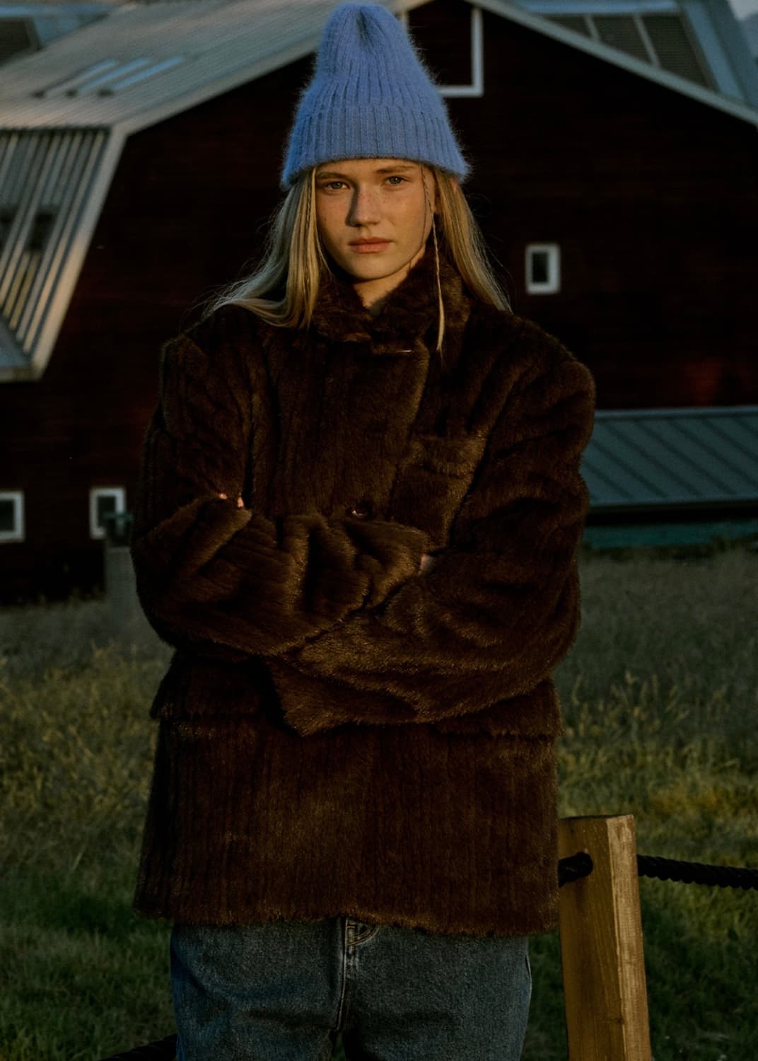 지나정 프리터 Fur Blazer Brown 상품이미지3