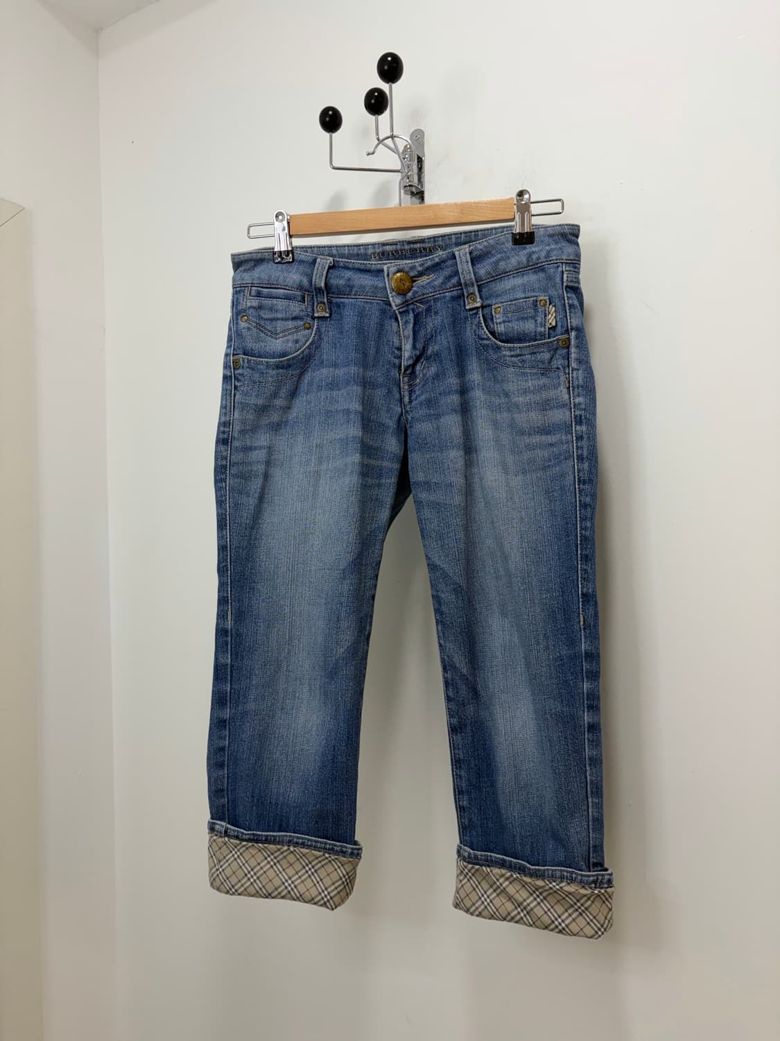 버버리 노바체크 데님 카프리 팬츠 바지 상품이미지5