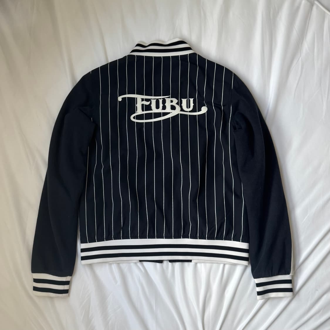 Fubu 후부 올드스쿨 y2k 스트라이프 백로고 넘버포인트 자켓 집업 상품이미지2