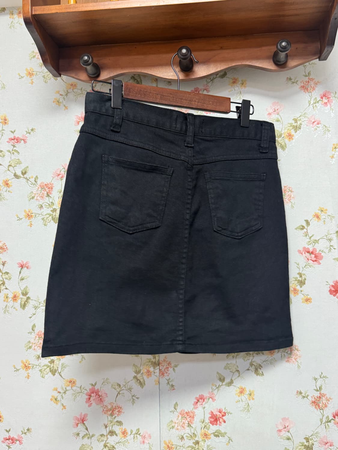 블랙 H라인 미니스커트 상품이미지2