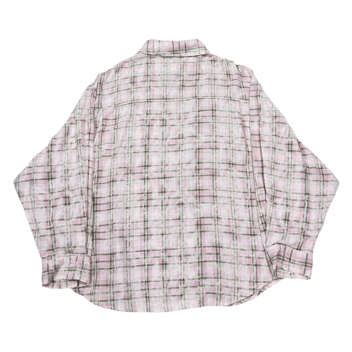 애즈이프캘리 더티 워싱 오버핏 체크 셔츠 남방 핑크 상품이미지3