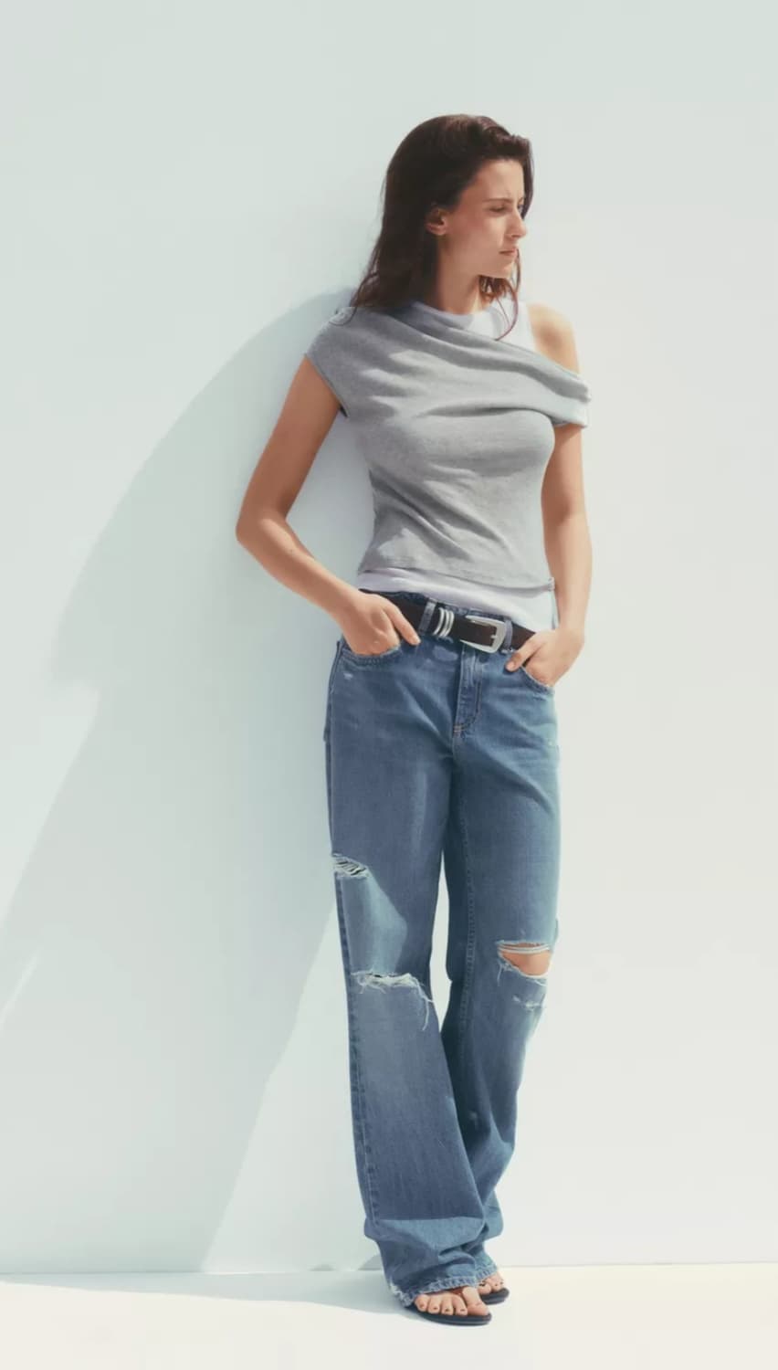 자라 ZARA 언밸런스 티셔츠 새상품 상품이미지3