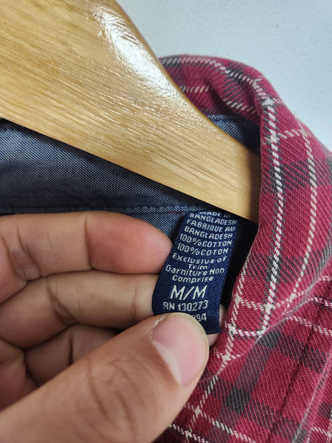 랭글러Wrangler 체크 셔츠 M - S81 상품이미지5