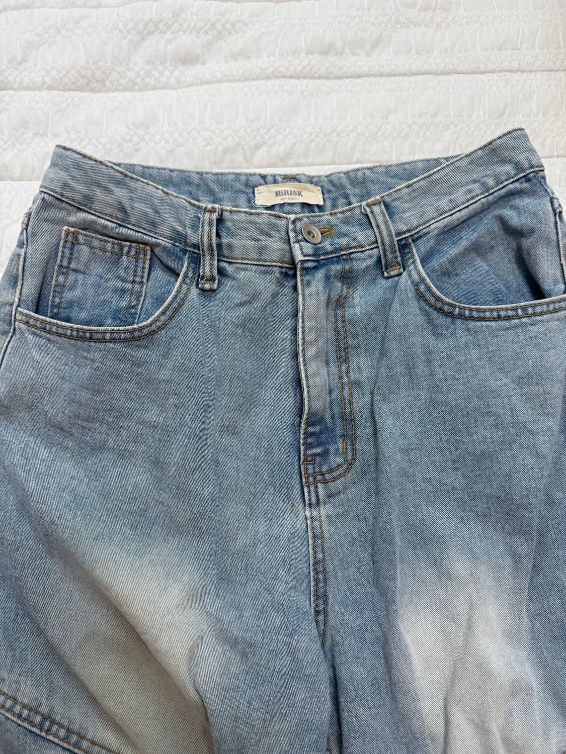 위위미유 워싱 데님 팬츠 상품이미지4