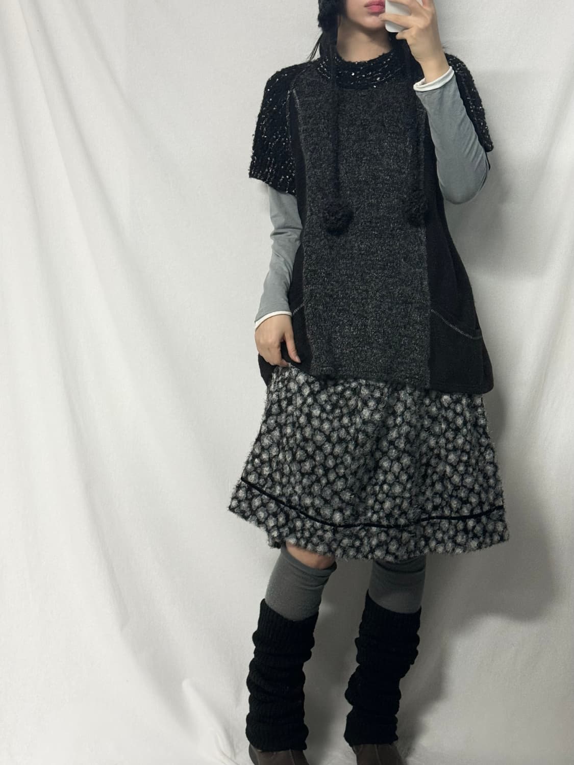 포켓 디테일 하프 슬리브 니트 상품이미지2