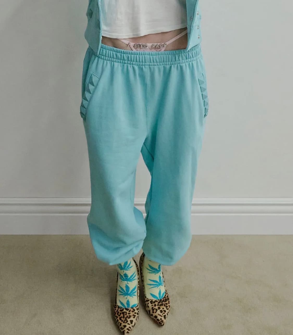 스컬프터 나폴레옹 스터드 스웻팬츠 블루 L 상품이미지1