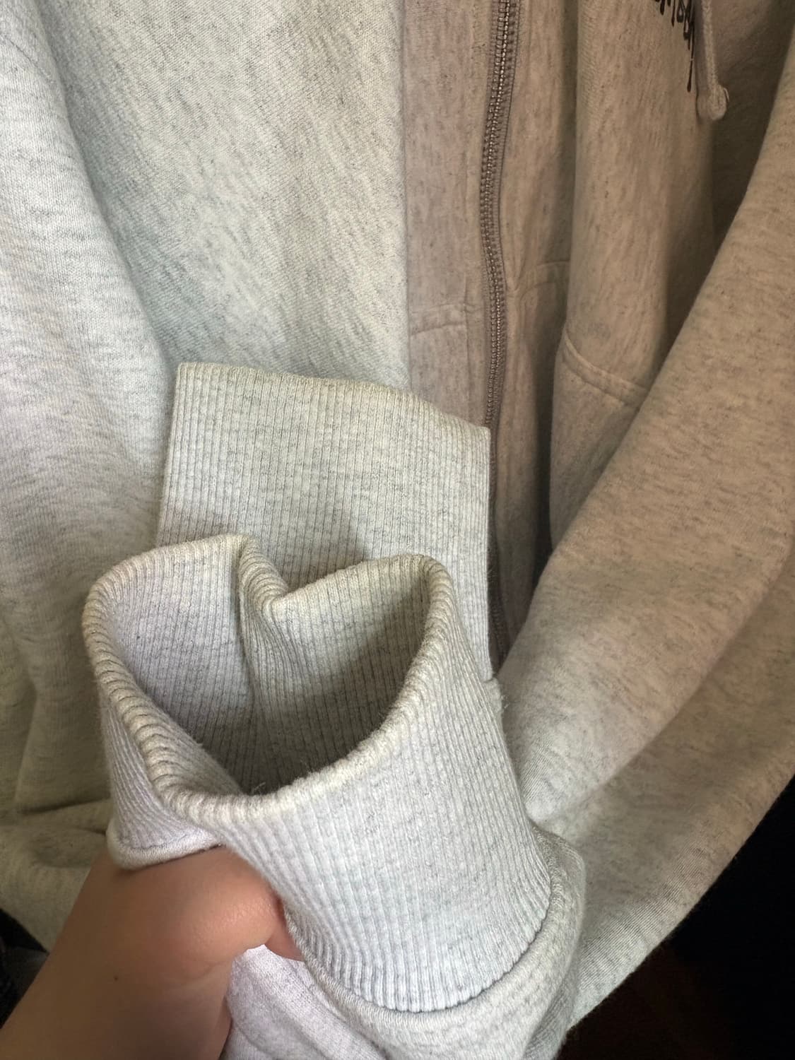 스투시 베이직 스투시 후드 집업 애쉬 헤더 상품이미지2