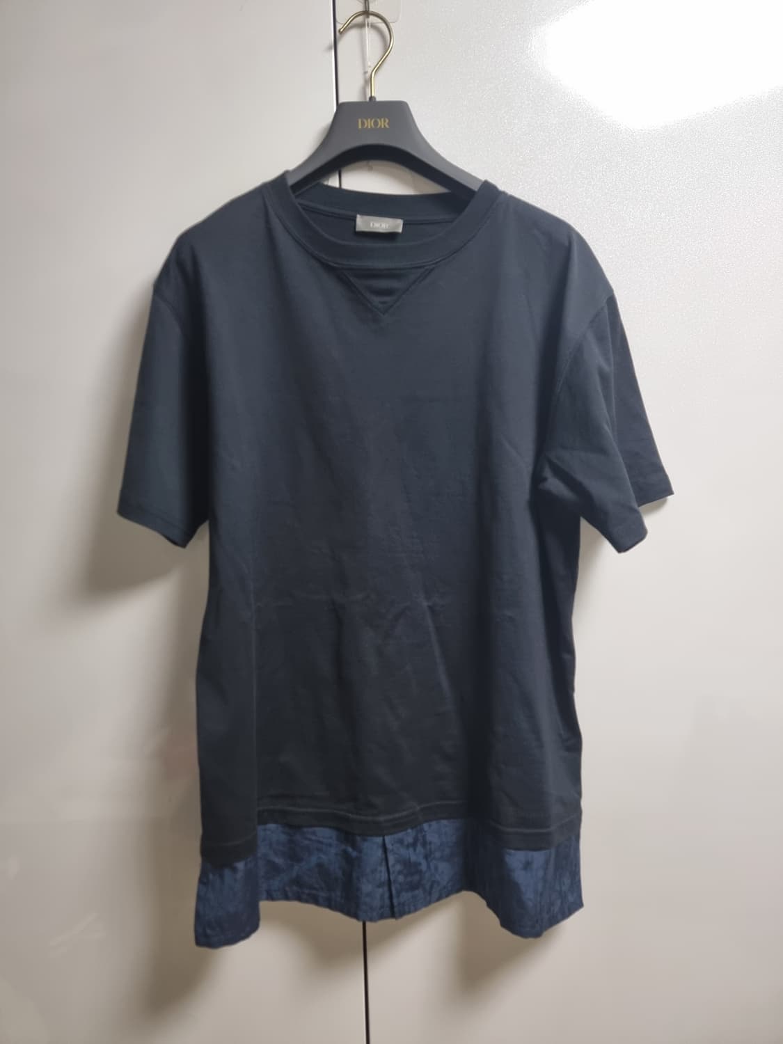 디올 실크 레이어드 오블리크 티셔츠 블랙 상품이미지6