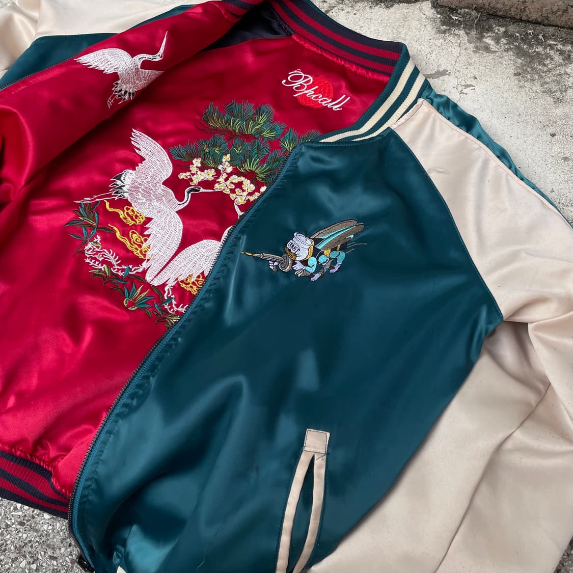 빈티지 리버시블 자수 블루종 상품이미지1