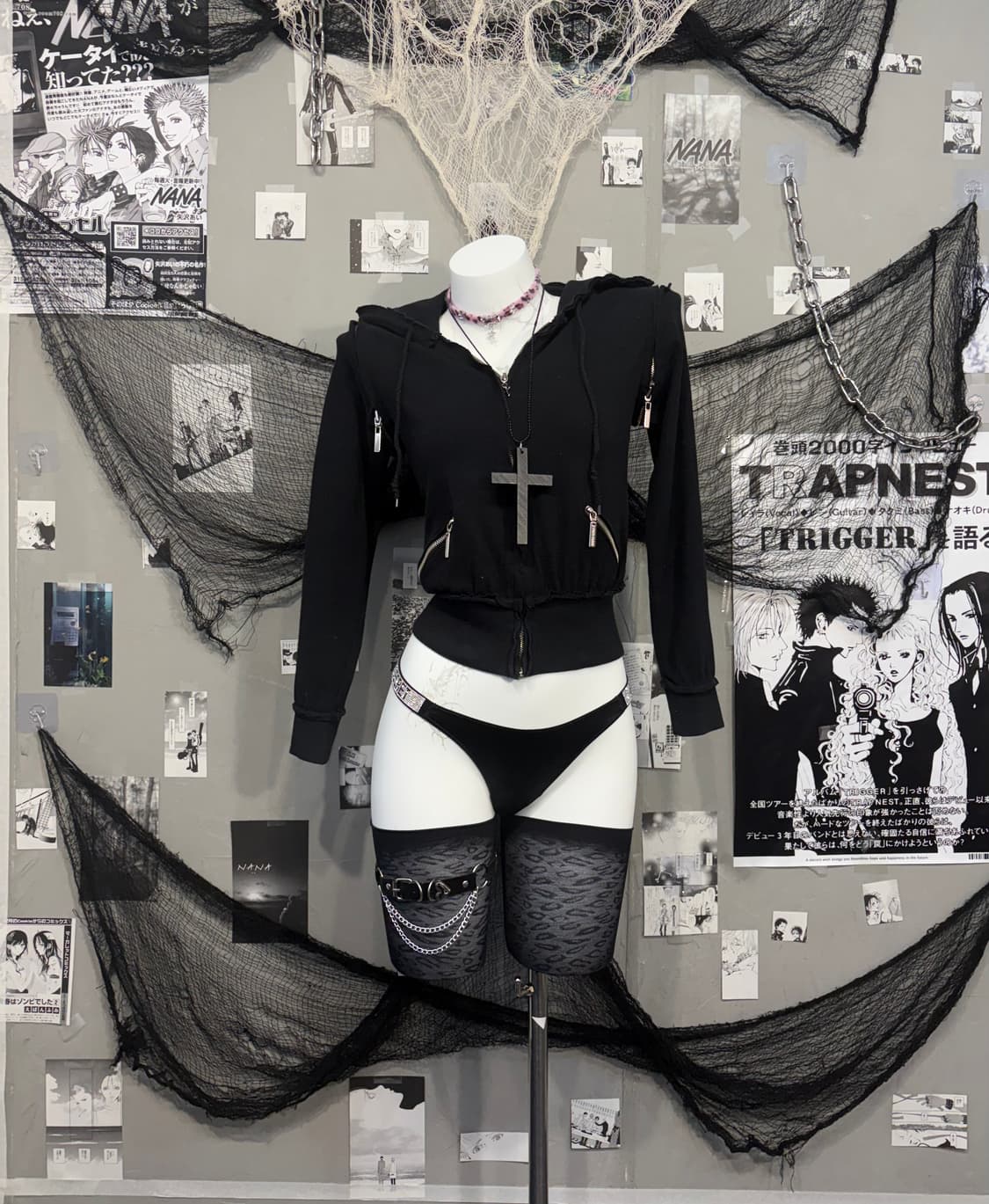 Gothic cropseam zip detail hoodie zip up 상품이미지1