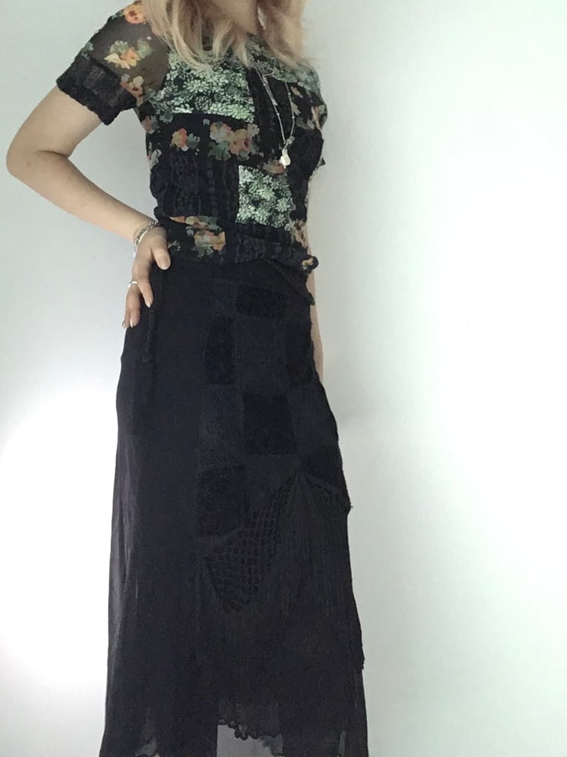 Made in france black velvet fringing lon 상품이미지2