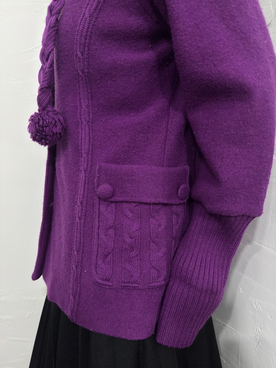 purple design hood wool jacket 상품이미지5