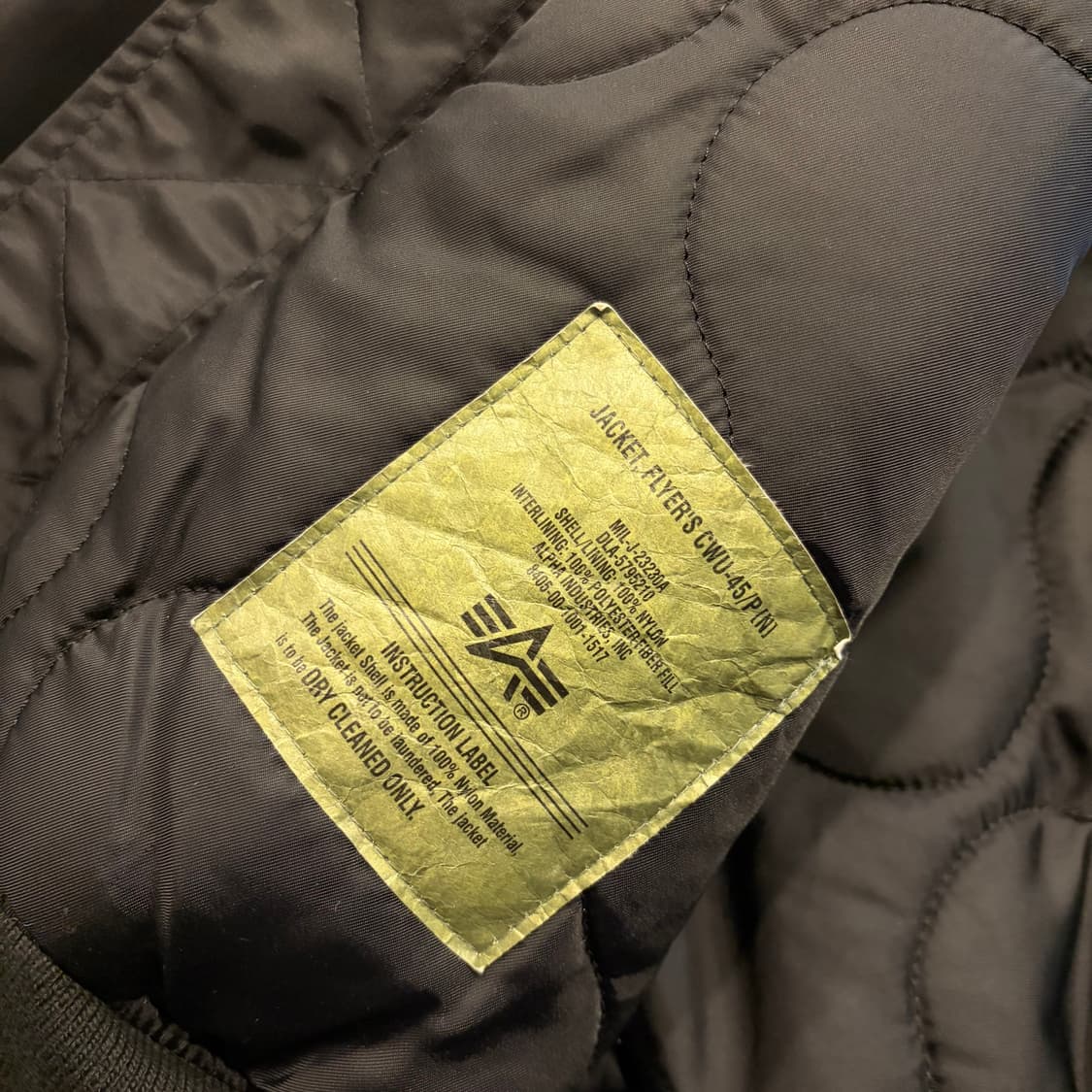 [S] 알파인더스트리 CWU-45 블랙 봄버 자켓 C578 상품이미지8