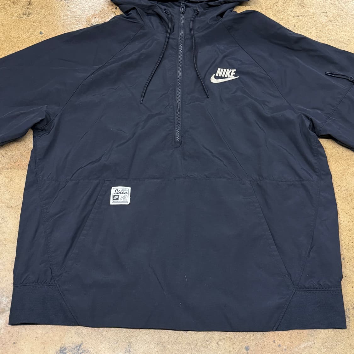 [정품/M] 나이키 블랙 후드 바람막이 하프집업 b18 상품이미지3