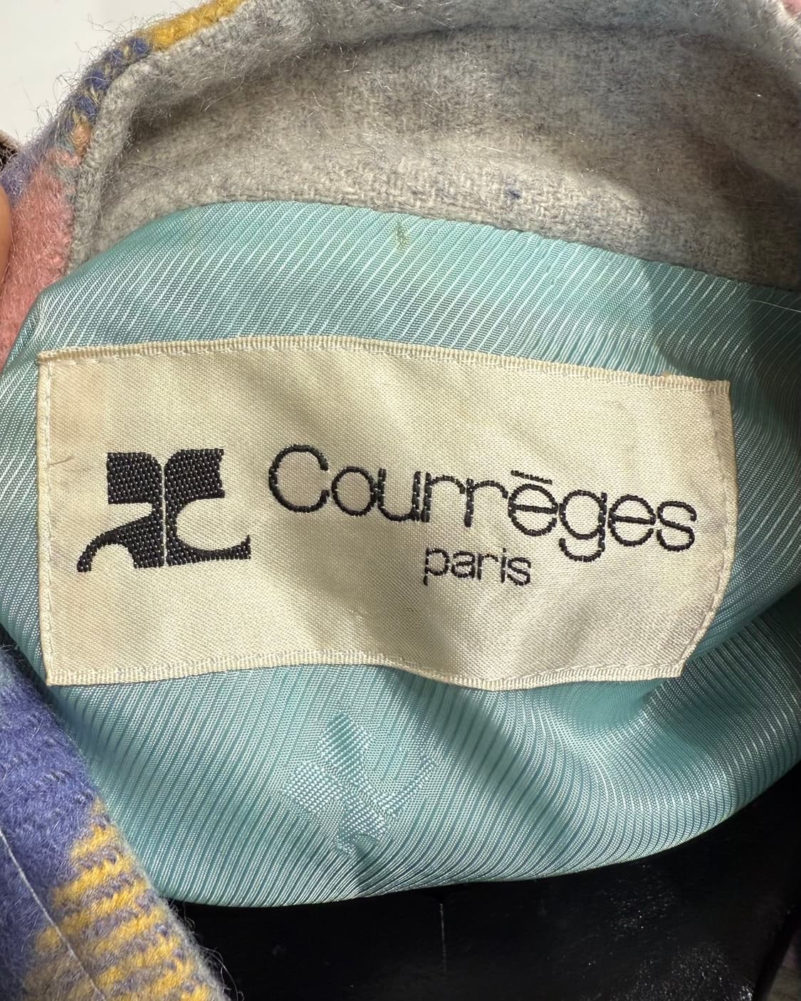 쿠레쥬 멀티컬러 체크 울 코트  상품이미지8