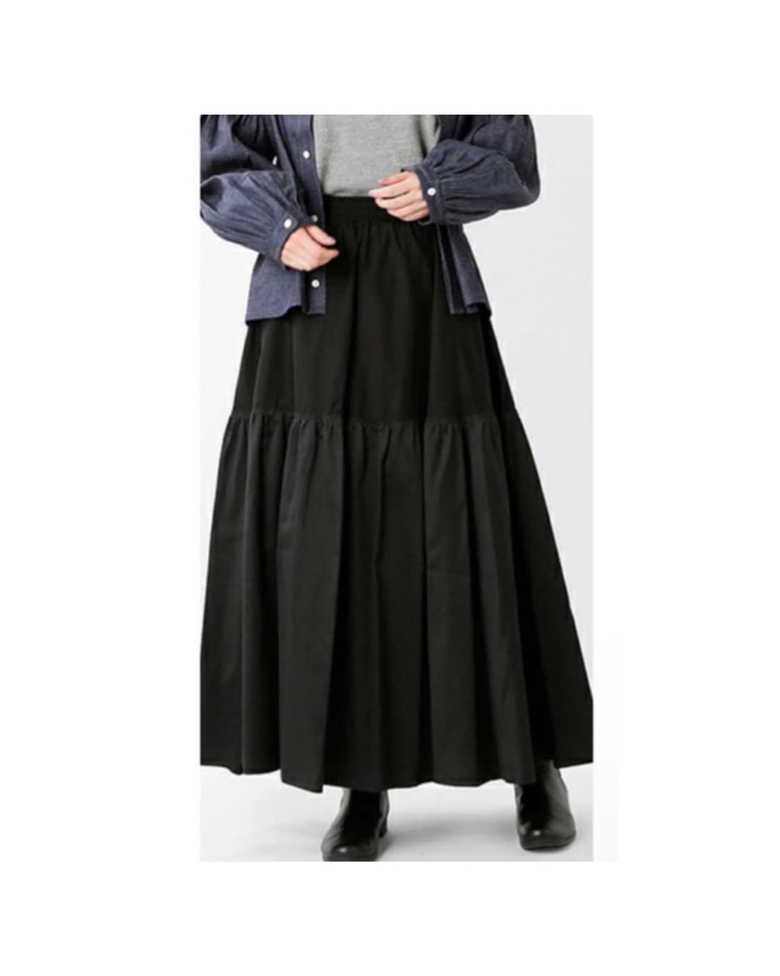 하버색 롱 스커트  상품이미지1