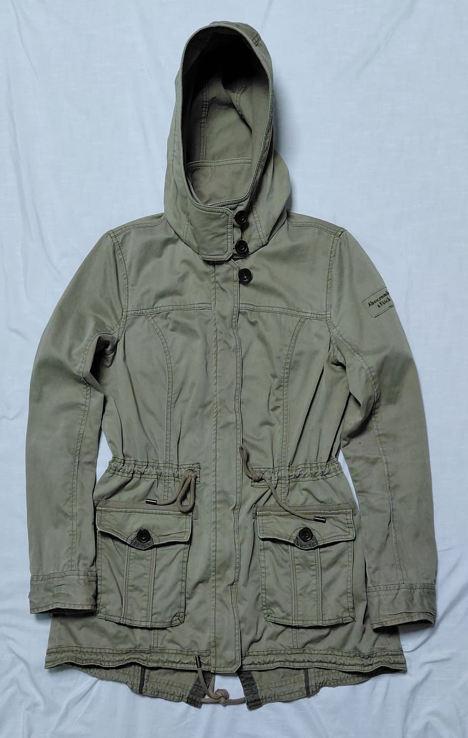[L] 아베크롬비 여성 후드 야상 자켓 (카키) 상품이미지1