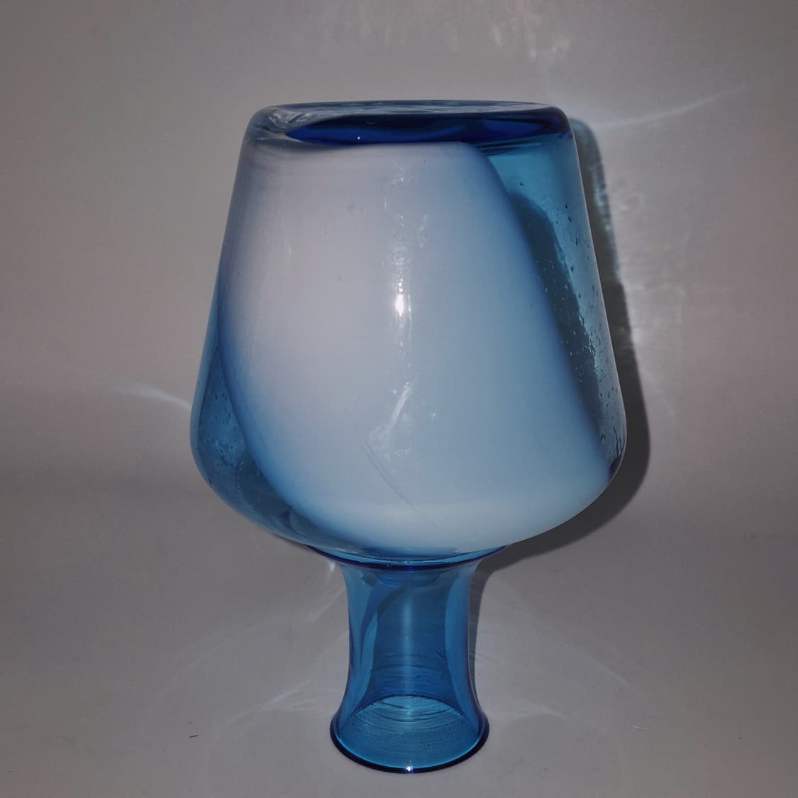 70s 쿠라타 핸드블로운 아쿠아 스윌 꽃병 상품이미지8