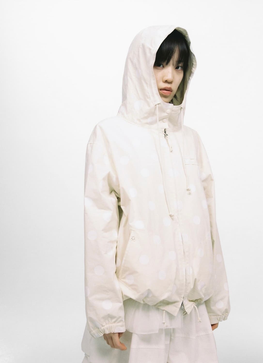 오헤시오 shirt hooded zip-up (도트 아이보리) 상품이미지1
