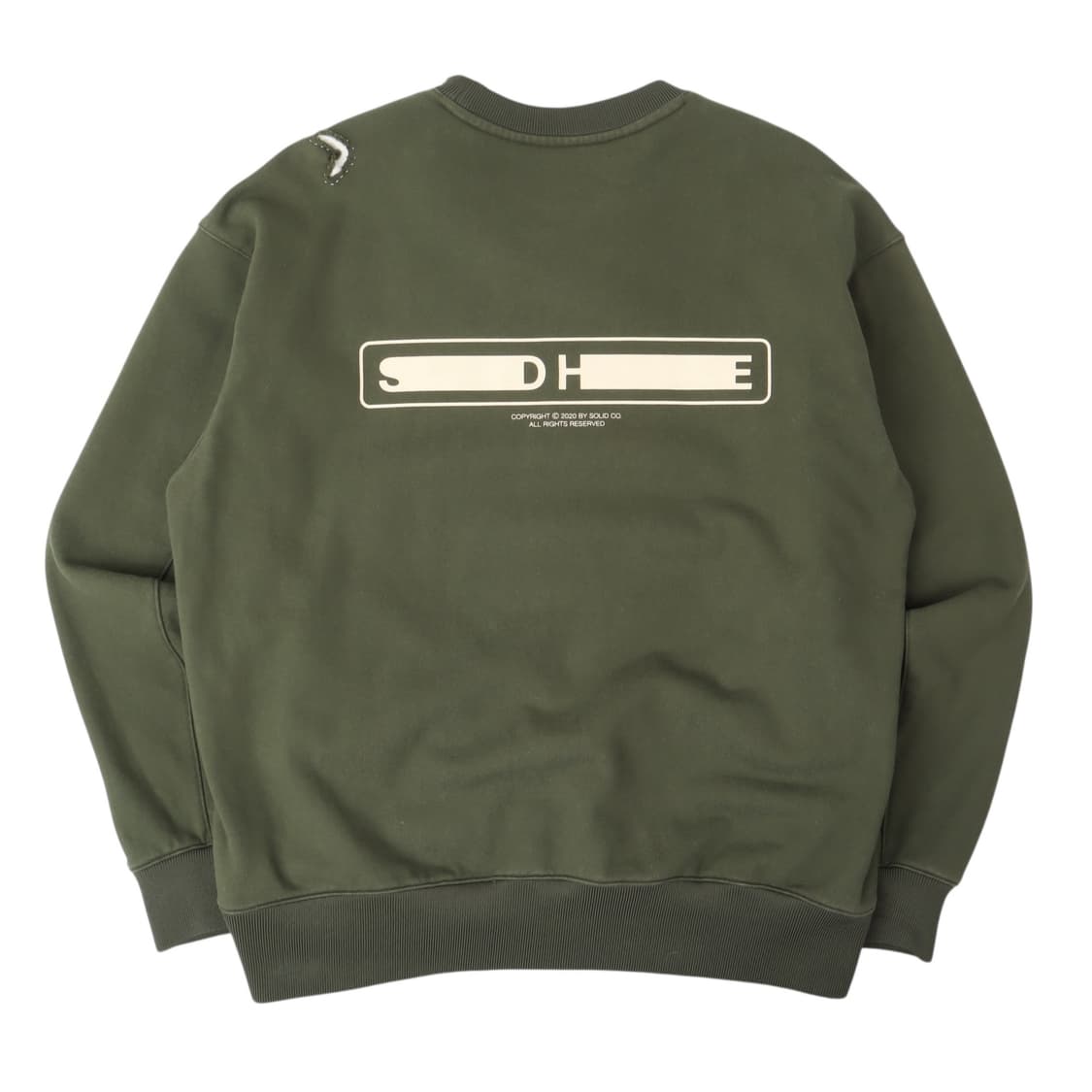 솔리드옴므 신형 카키 백로고 스웻셔츠 상품이미지5