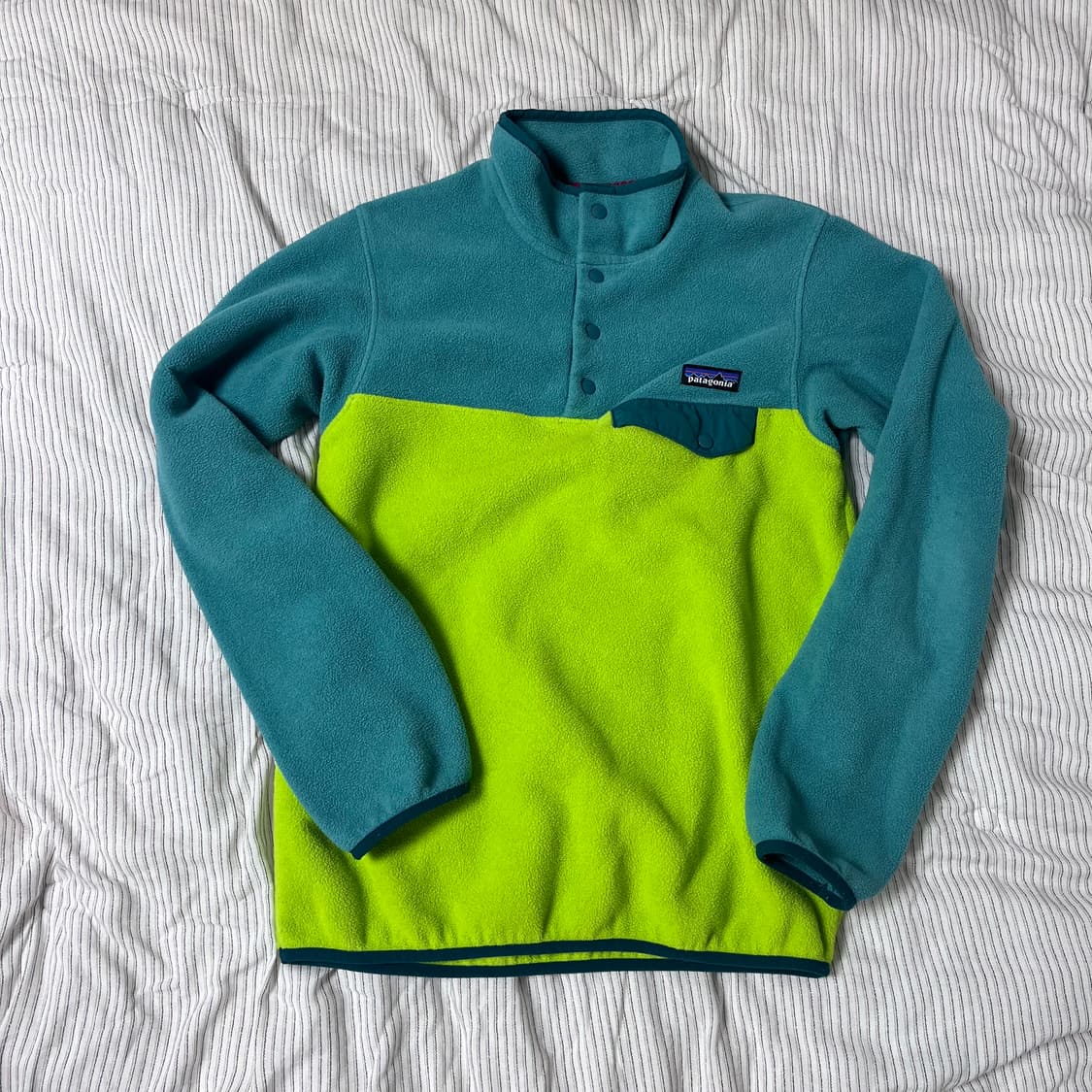 (W’s) 파타고니아 신칠라 스냅티 플리스 터키그린/라임 상품이미지2