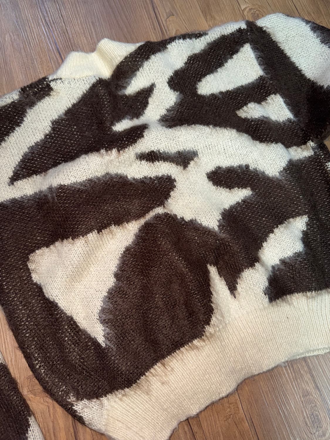 브라운 지브라 퍼 가디건 상품이미지3