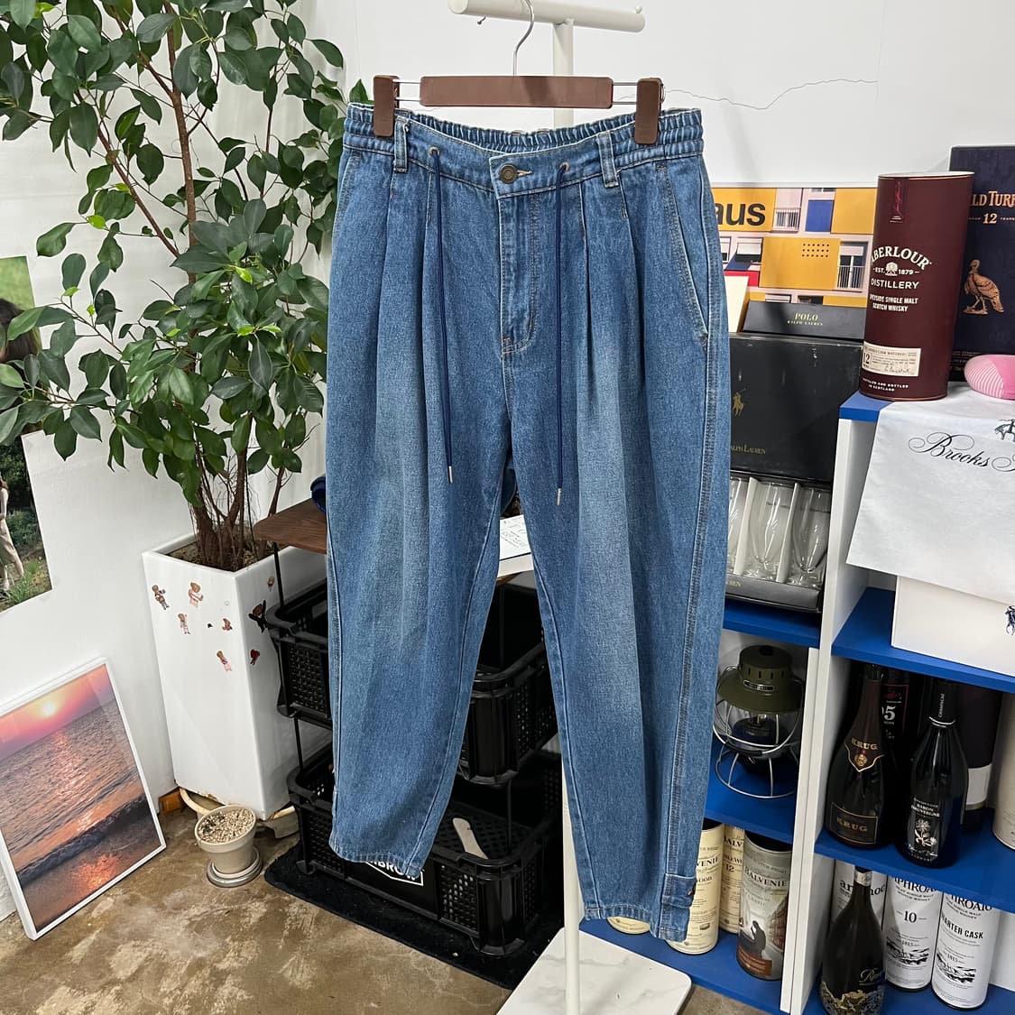 송지오옴므 밴딩 데님팬츠 46  상품이미지1