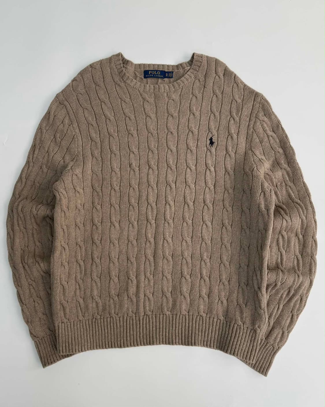 [XL] 폴로 랄프로렌 신형 베이지 케이블 니트 스웨터 상품이미지1