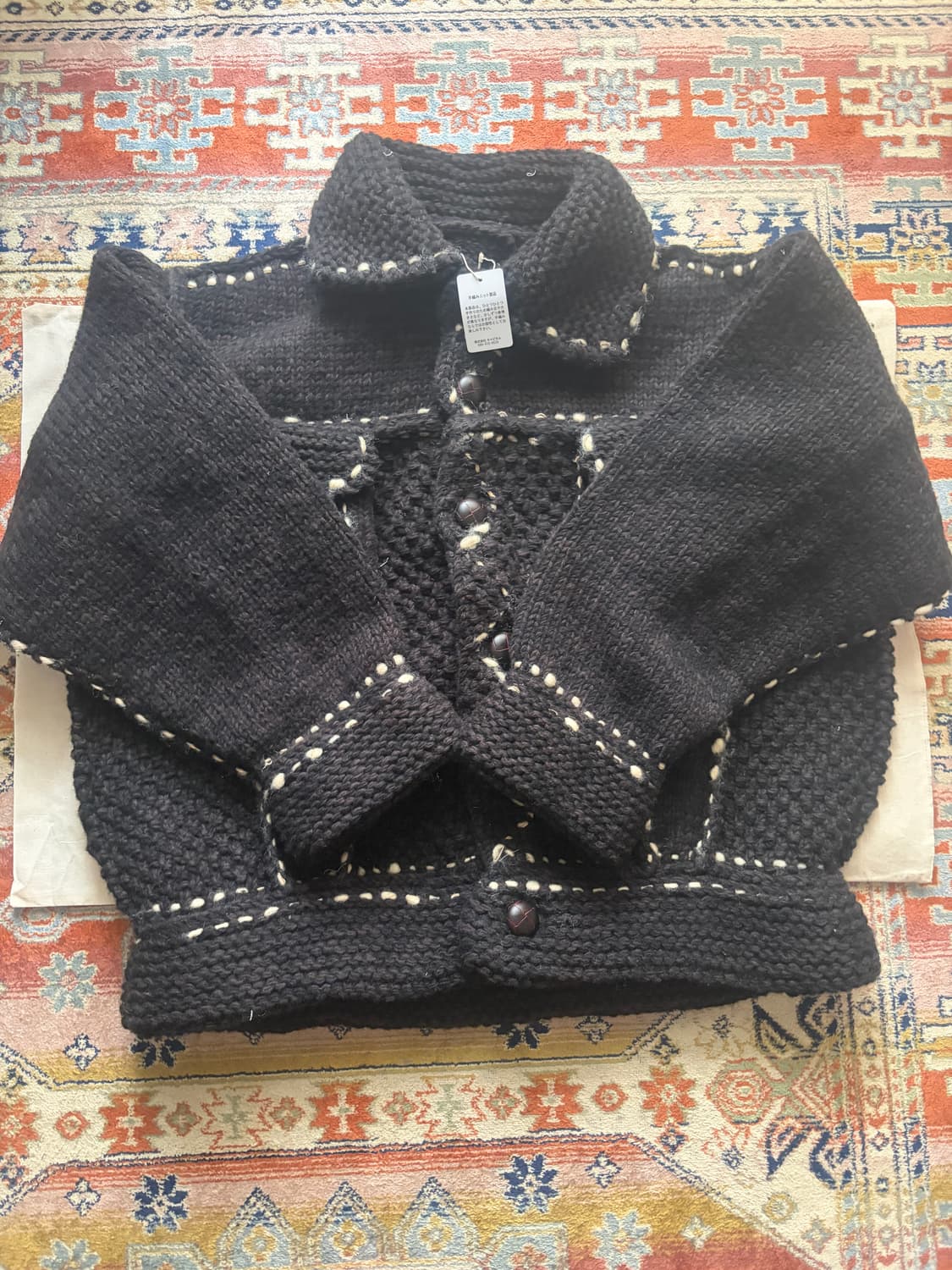 캐피탈 울 핸드 니트 코위찬 G 진 블랙 상품이미지2