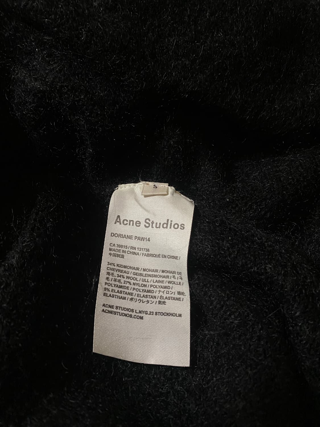 Acne아크네스튜디오 모헤어 블랙 가디건 S-L 상품이미지5