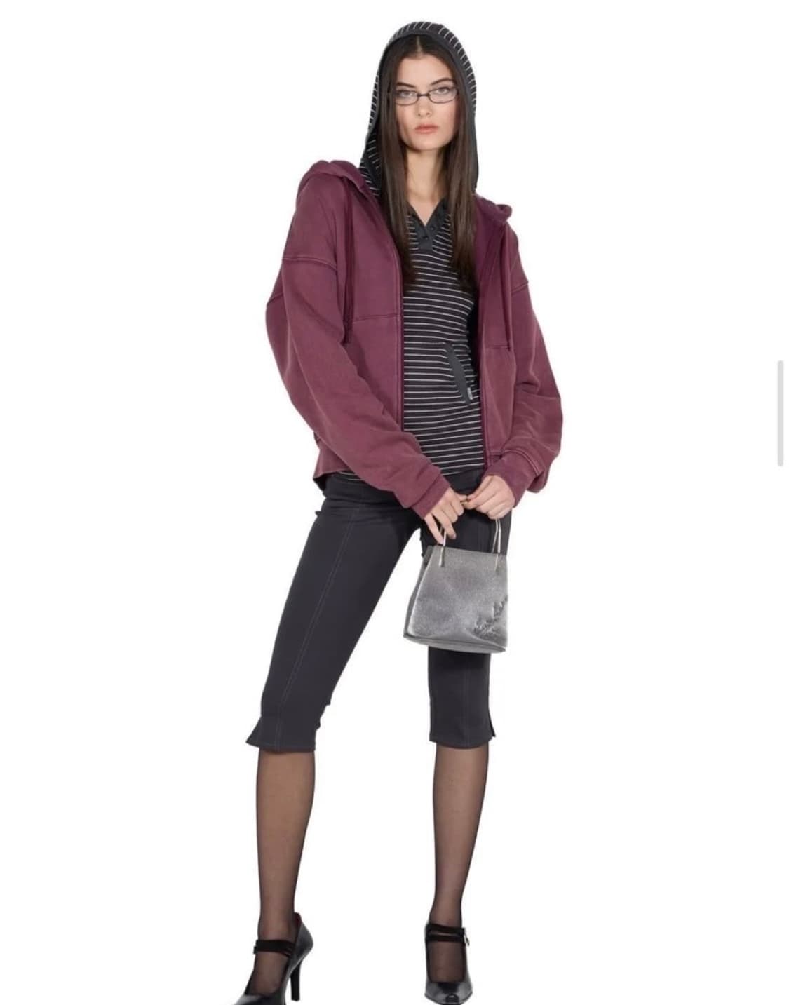 스컬프터 배드 시드 워시드 버건디 후드집업 상품이미지3