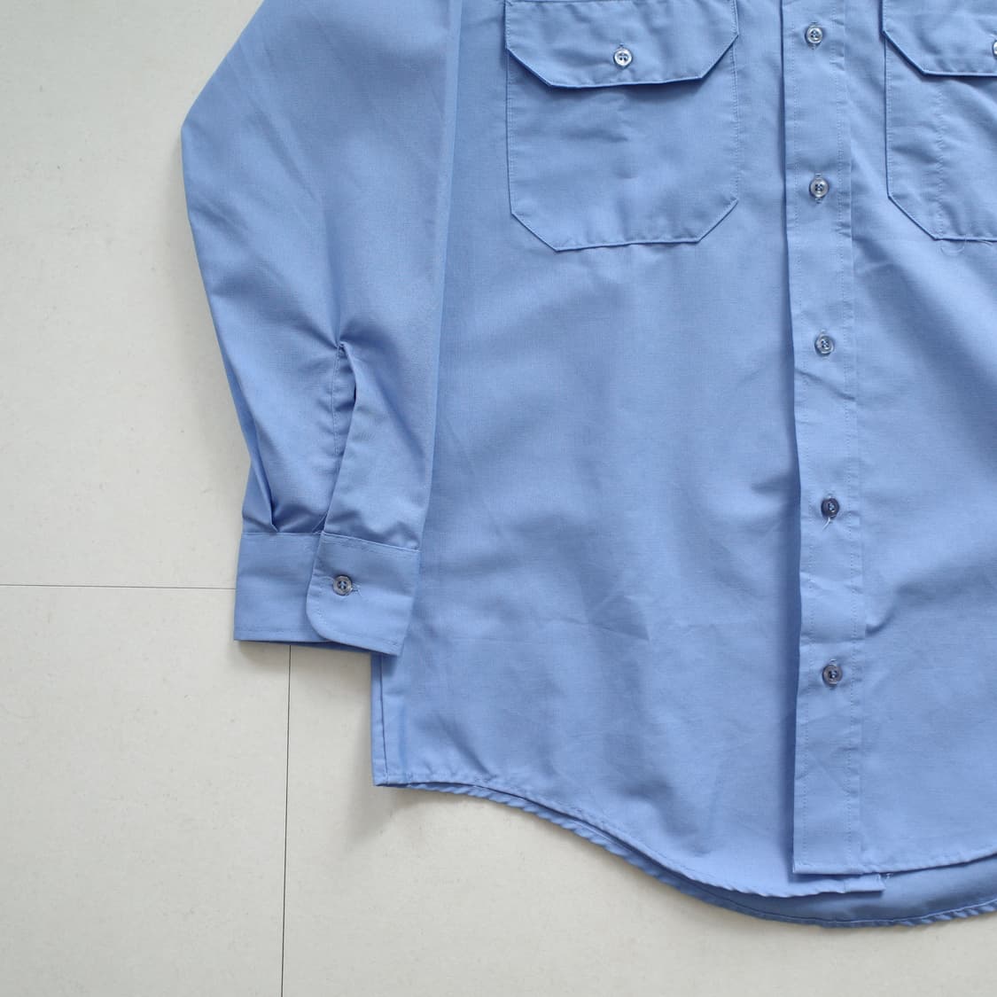 90s 랭글러 레드캡 MADE IN USA 워크셔츠 블루 100 상품이미지4