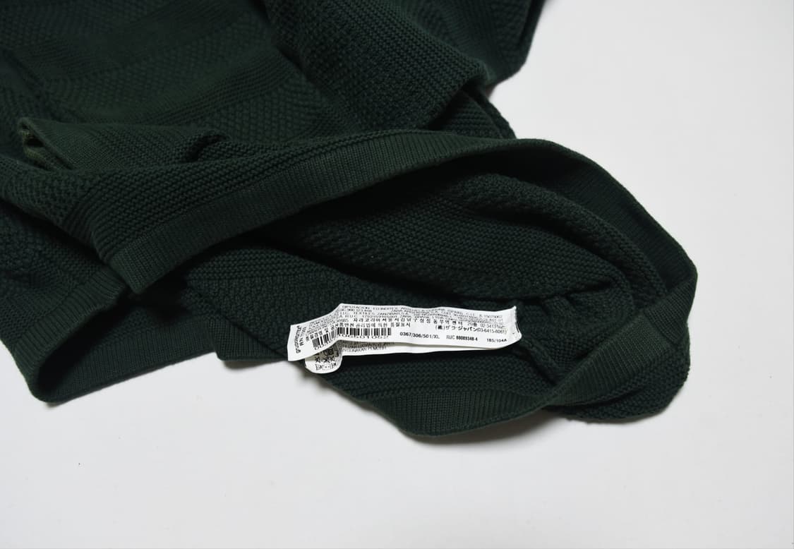 자라 맨 짙은 녹색 니트 XL 상품이미지5