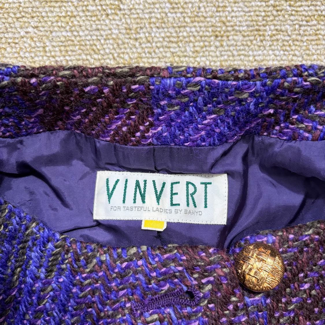 VINVERT 빈티지 보라 트위드 자켓(Free) 상품이미지3