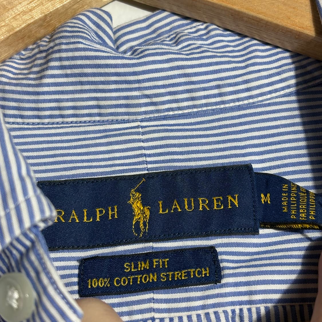 폴로 랄프로렌 빈티지 블루 핀스트라이프 버튼다운 셔츠 (무료배송) 상품이미지4