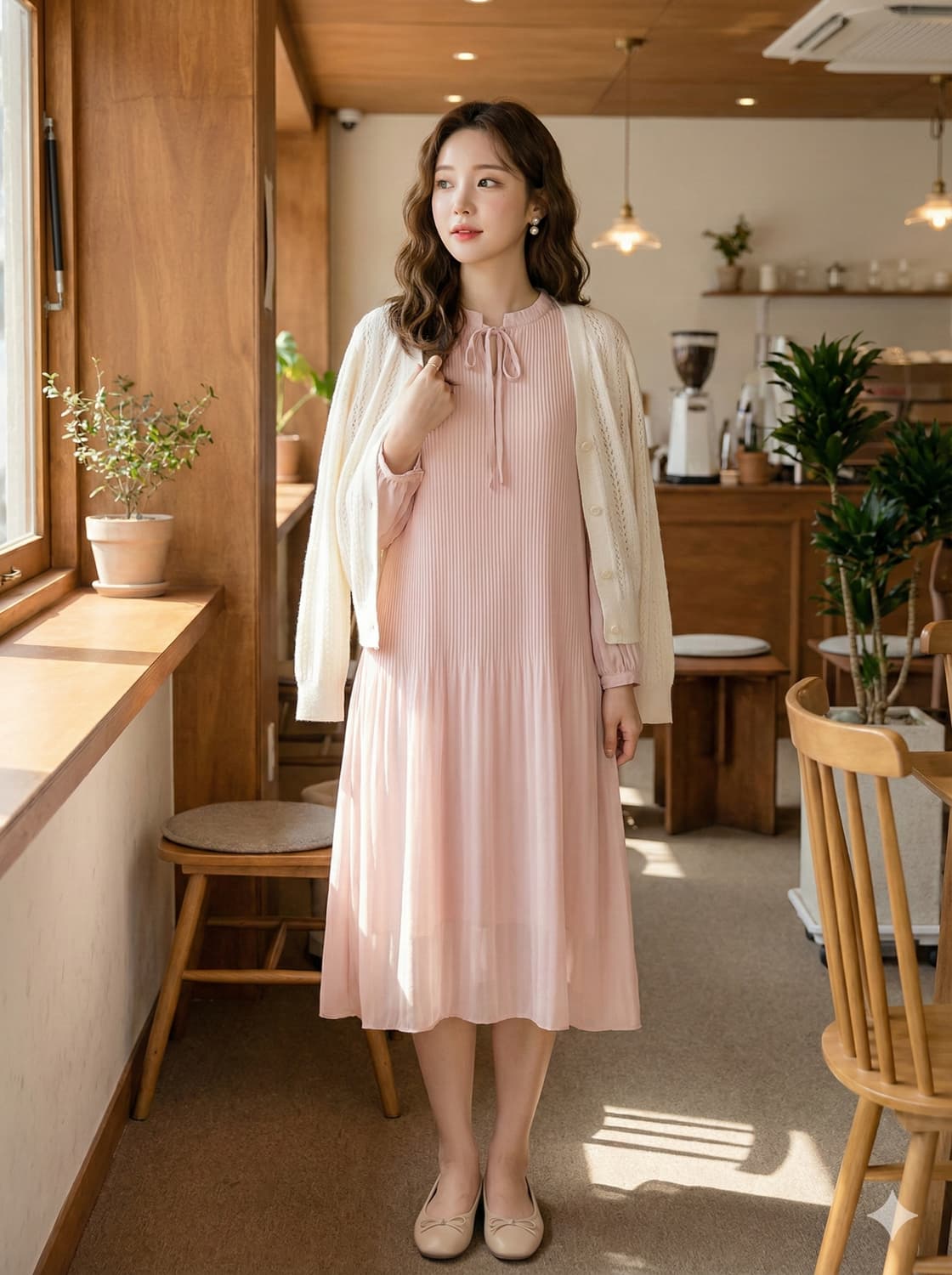 베라왕. 핑크색 플리츠 원피스_66 상품이미지1