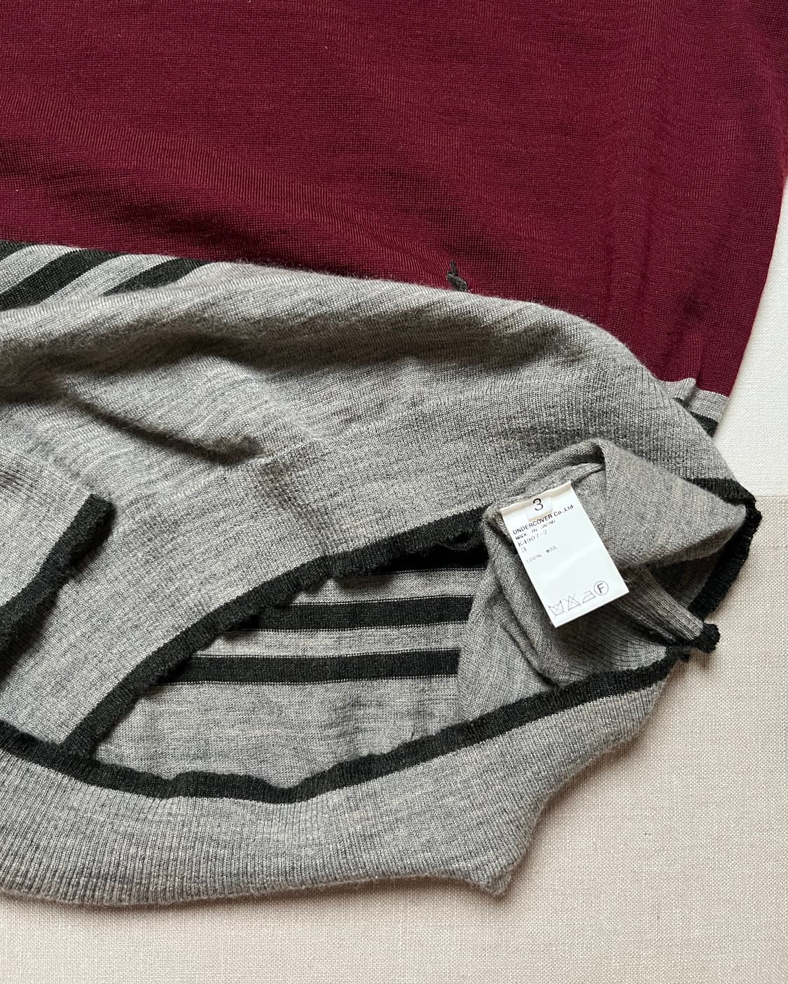 언더커버 미들핑거 스트라이프 니트 Undercover  상품이미지9