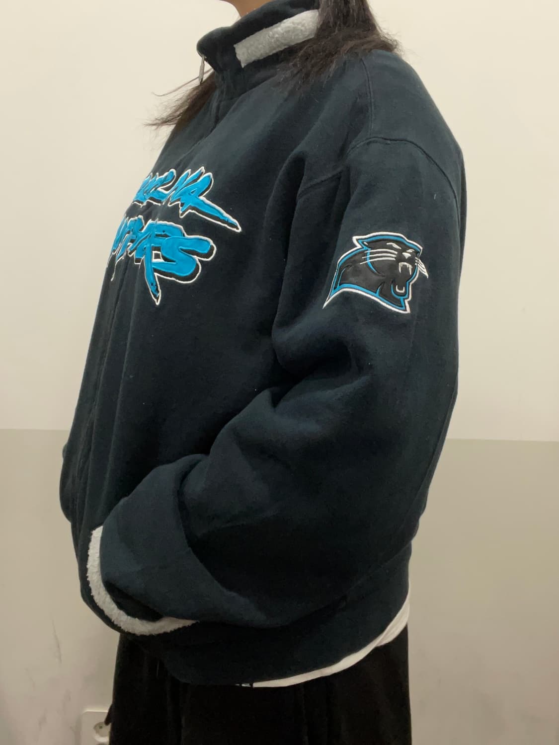 NFL pro Carolina Panthers 쉐르파 집업 상품이미지3