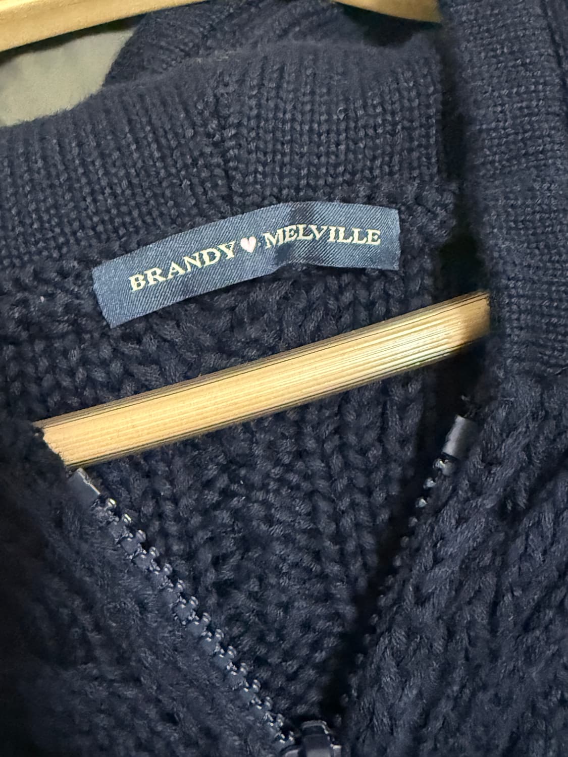브랜디멜빌 꽈배기 니트 집업 상품이미지3