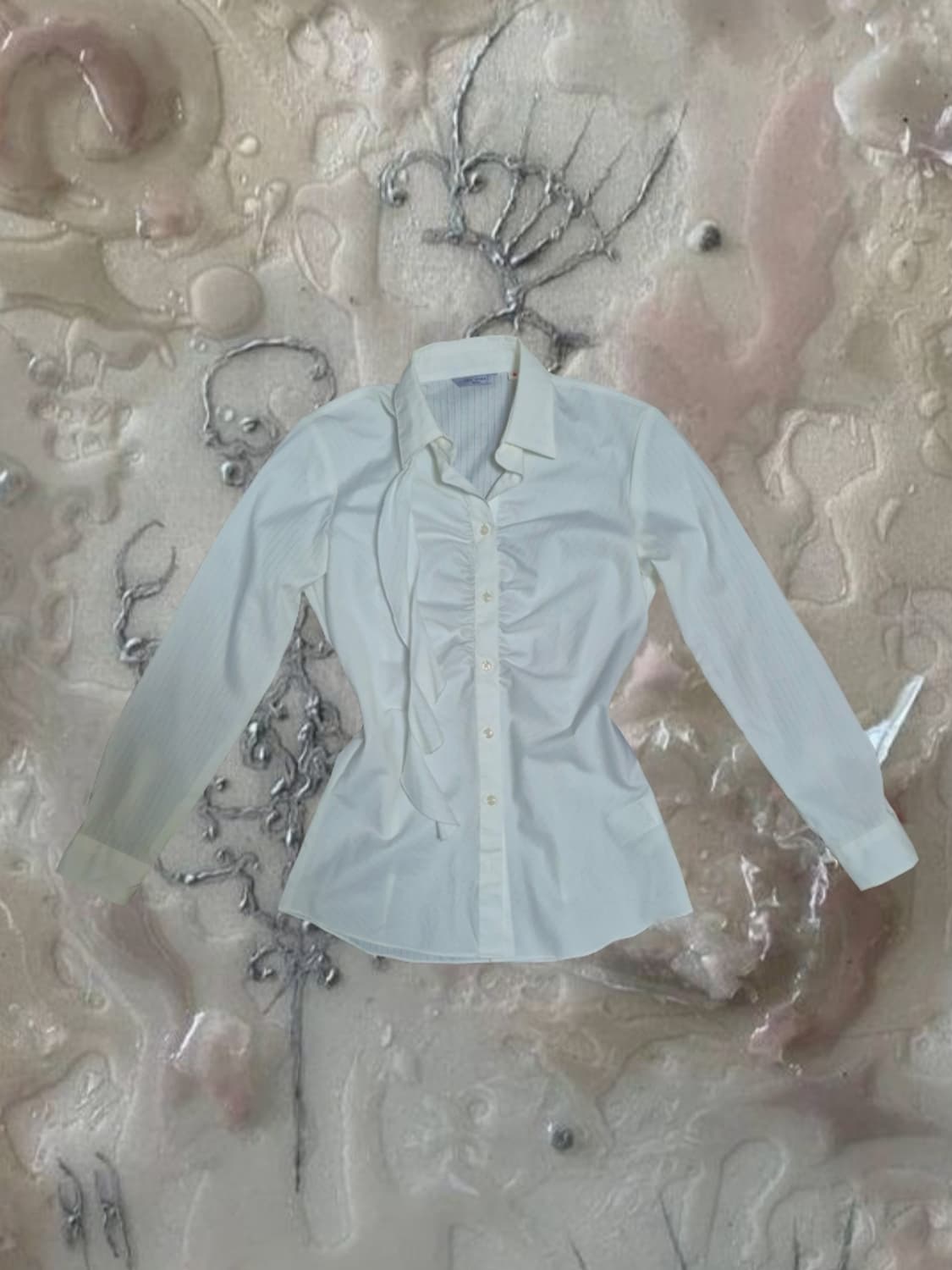 일본 빈티지 공포게임여주 긱시크 셔링 셔츠 블라우스 상품이미지2