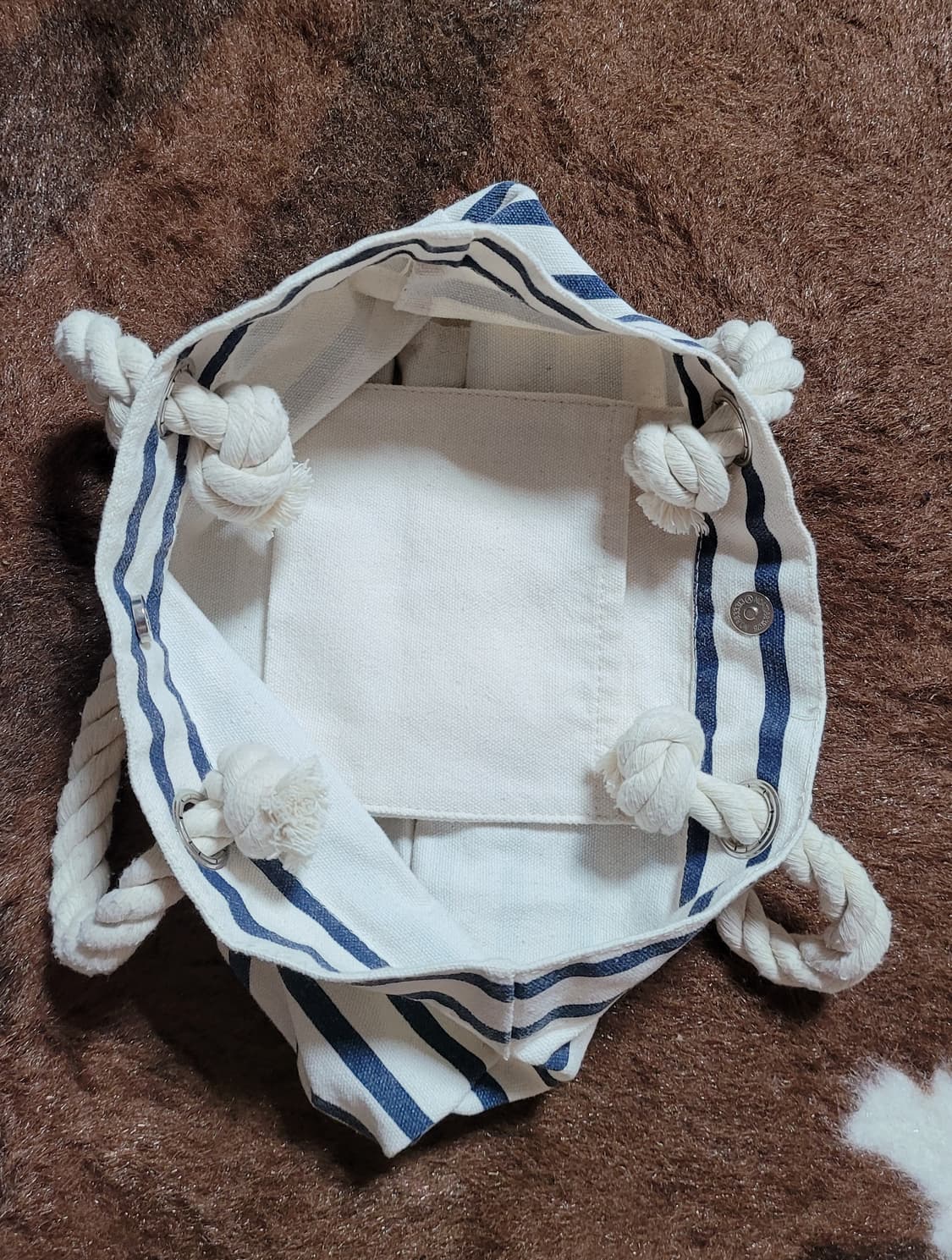 마린 스트라이프 캔버스 토트백 상품이미지5